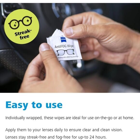 Zeiss 30-PK Gentle & Thorough Anti- Fog Lens Cleaner Wipes in Case - Picture 6 of 10